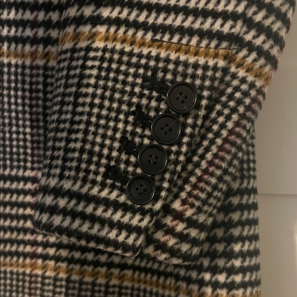 LOFT Plaid Open-Front Blazer in Gray and Tan - Picture 9 of 9